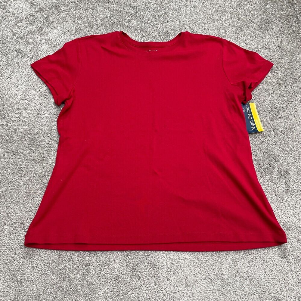 High Sierra Basic T-Shirt Womens XL Red Crew Neck Short Sleeve Cotton Tee NWT